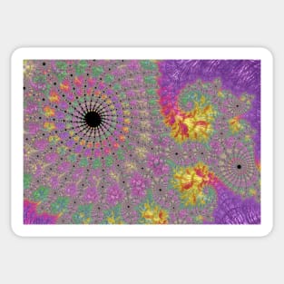 Colorful Trippy Funky Spiral Fractal Art Sticker